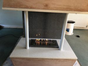 Quartz fireplace surround